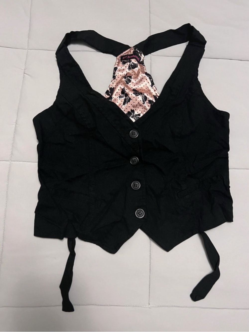 Vintage Y2K Joe Benbasset Black Halter Vest - Size L